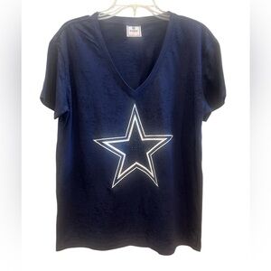 PINK Victoria's Secret Navy Dallas Cowboys Blinged Star Tee Size Medium